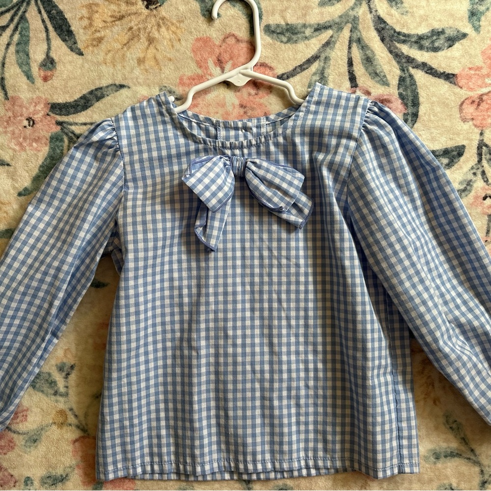 Blue Gingham Beaufort Bonnet Company Shirt for Girls